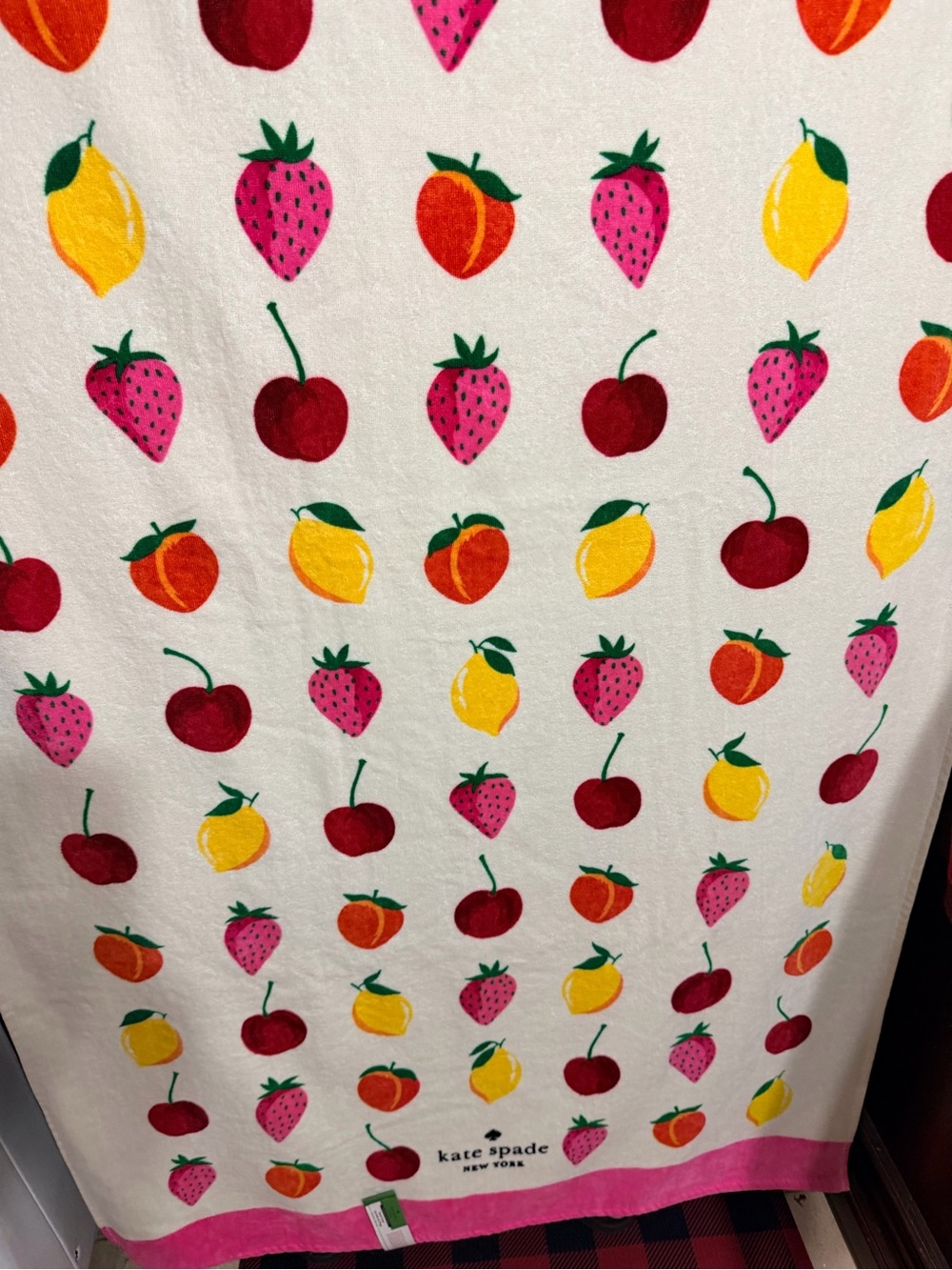 kate spade Fruit Print Beach Towels with Pink Border - Picture 4 of 8